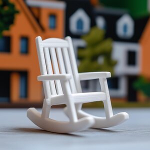 3D Printed 1:12 Slatted Rocking Chair
