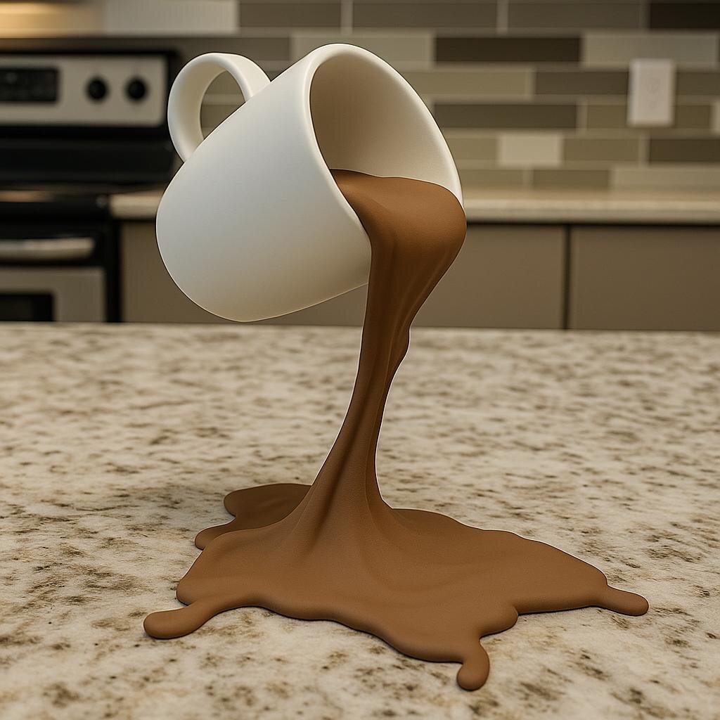 Floating Spilling Coffee Cup | 3D Printed Illusion