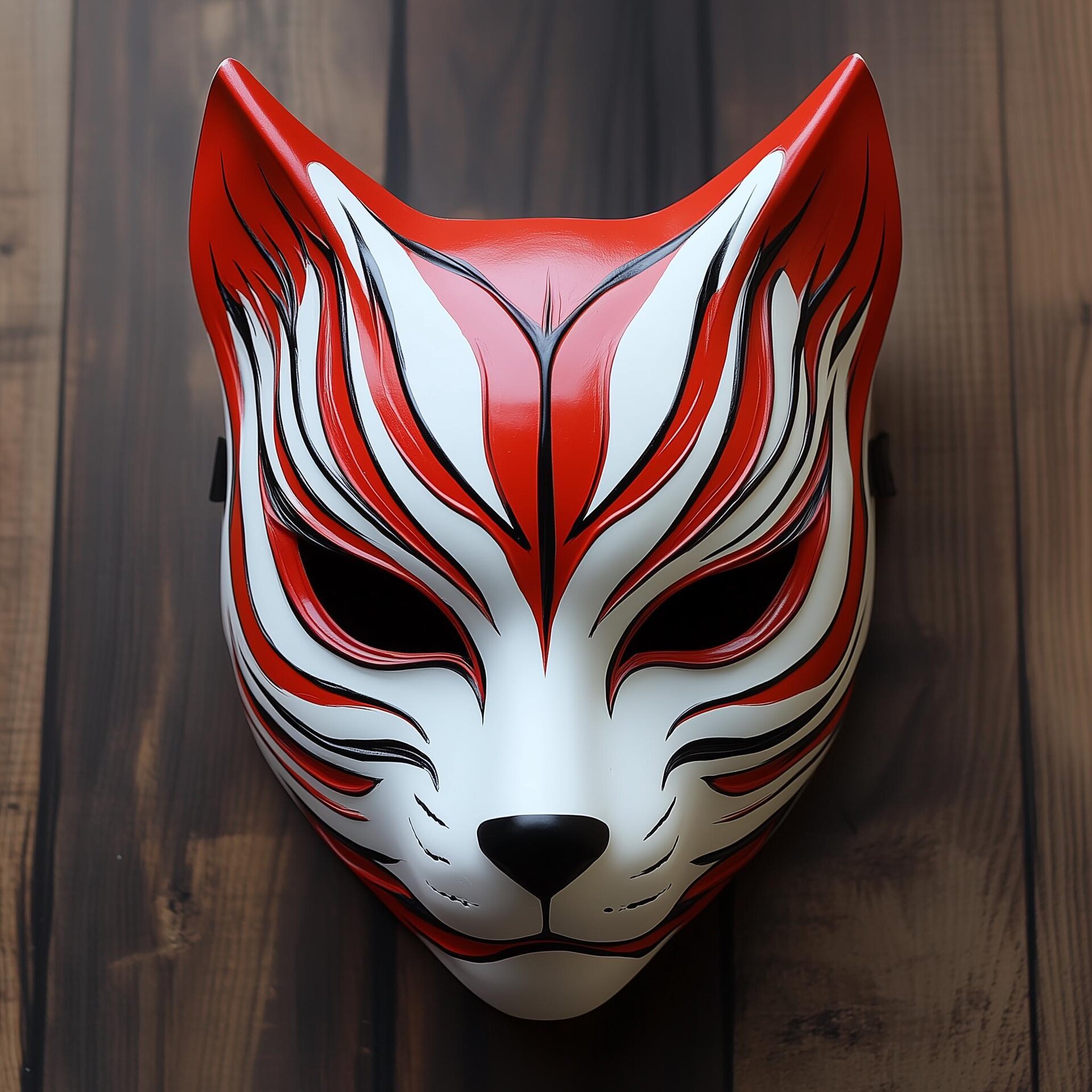 3D Printed Japanese Fox Warrior Mask