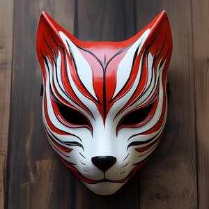 3D Printed Japanese Fox Warrior Mask