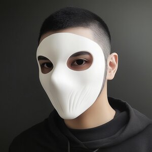 3D Printed White Full Face Cosplay Mask