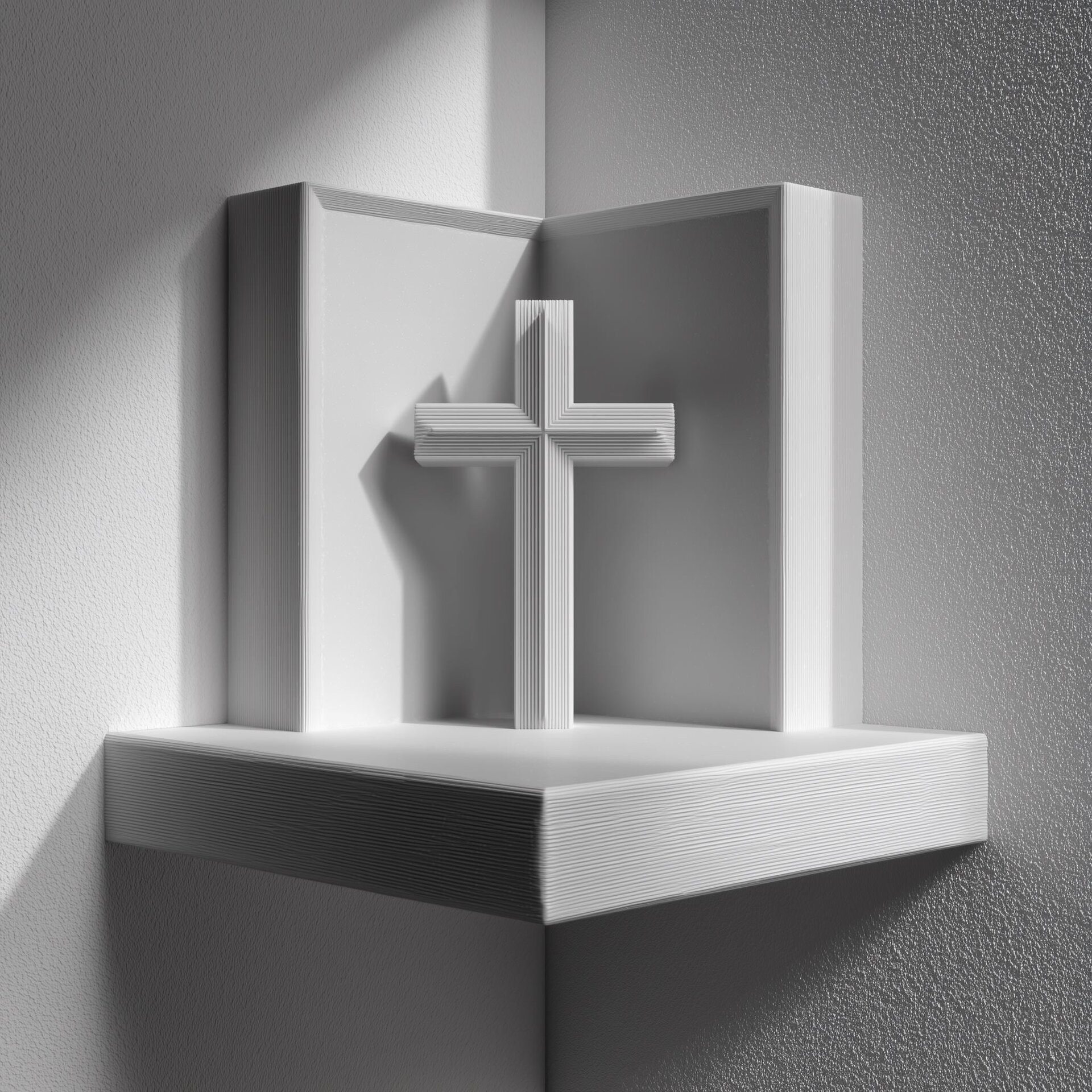 3D Printed Corner Cross Prayer Shelf