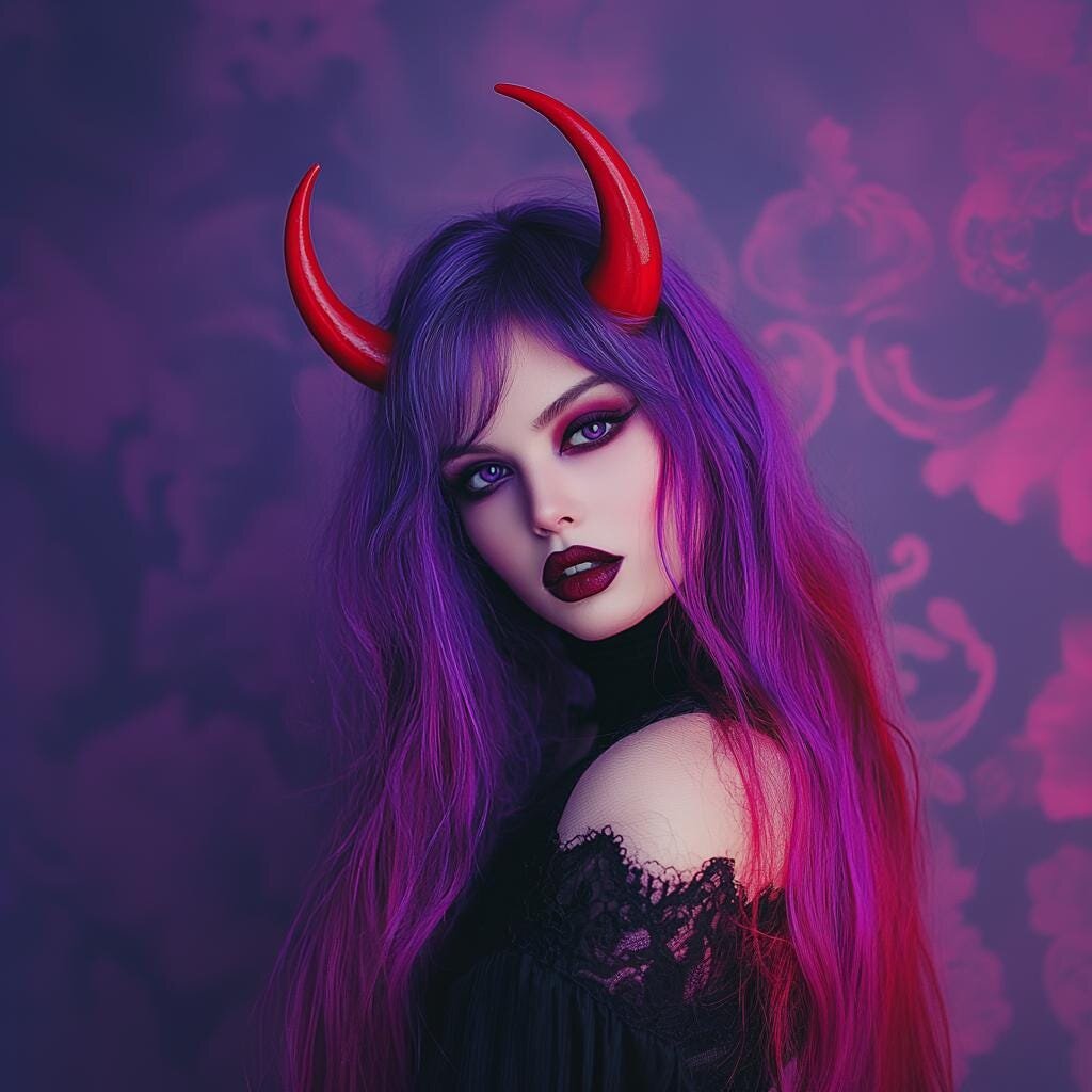 Classic Demon Horns Headband | Gothic 3D Printed Pair