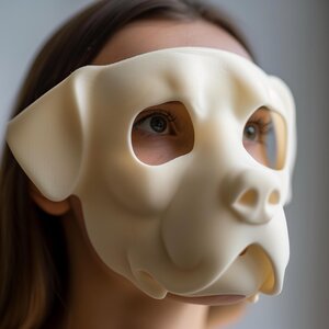 3D Printed Bulldog Face Costume Mask