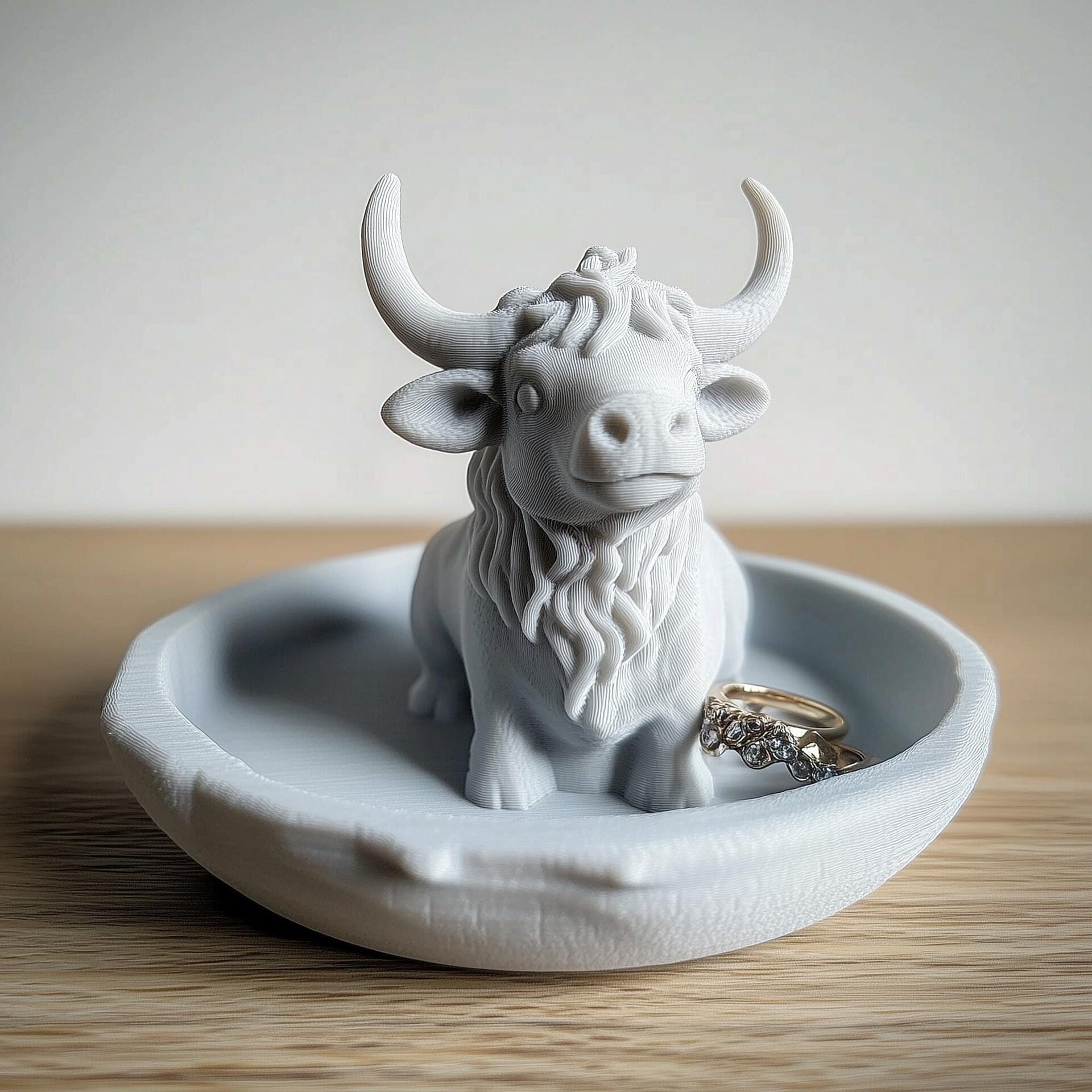 3D Printed Cow Ring and Jewelry Dish