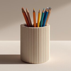 3D Printed Pencil Holder | Ribbed Pen & Brush Cup
