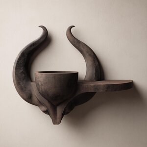 3D Printed Horned Altar Bowl Wall Shelf