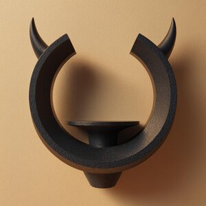 3D Printed Horn Ring Altar Wall Shelf