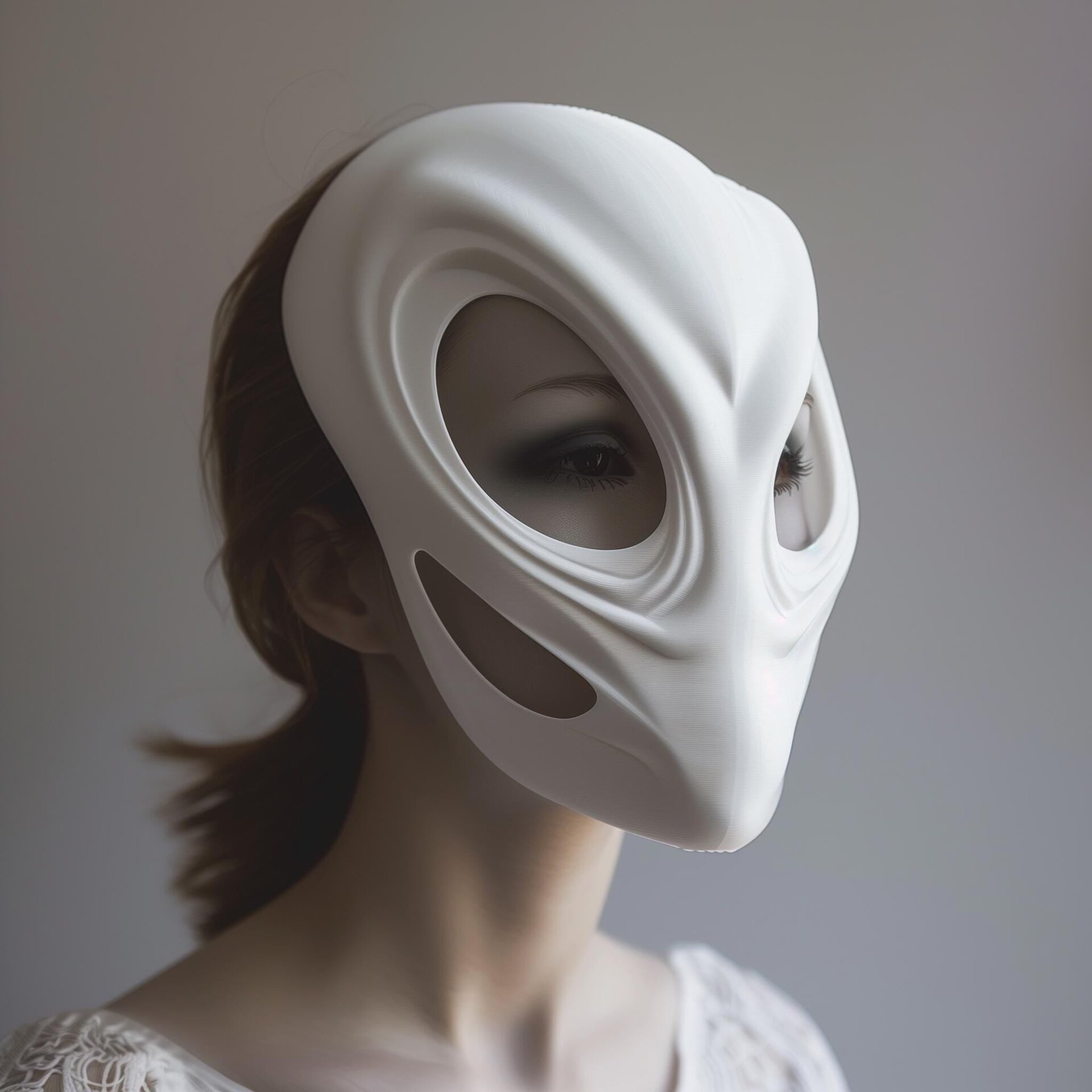 3D Printed Minimal Alien Costume Mask