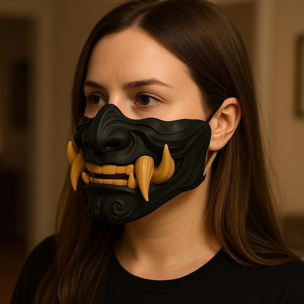 3D Printed Oni Mempo Half Face Mask