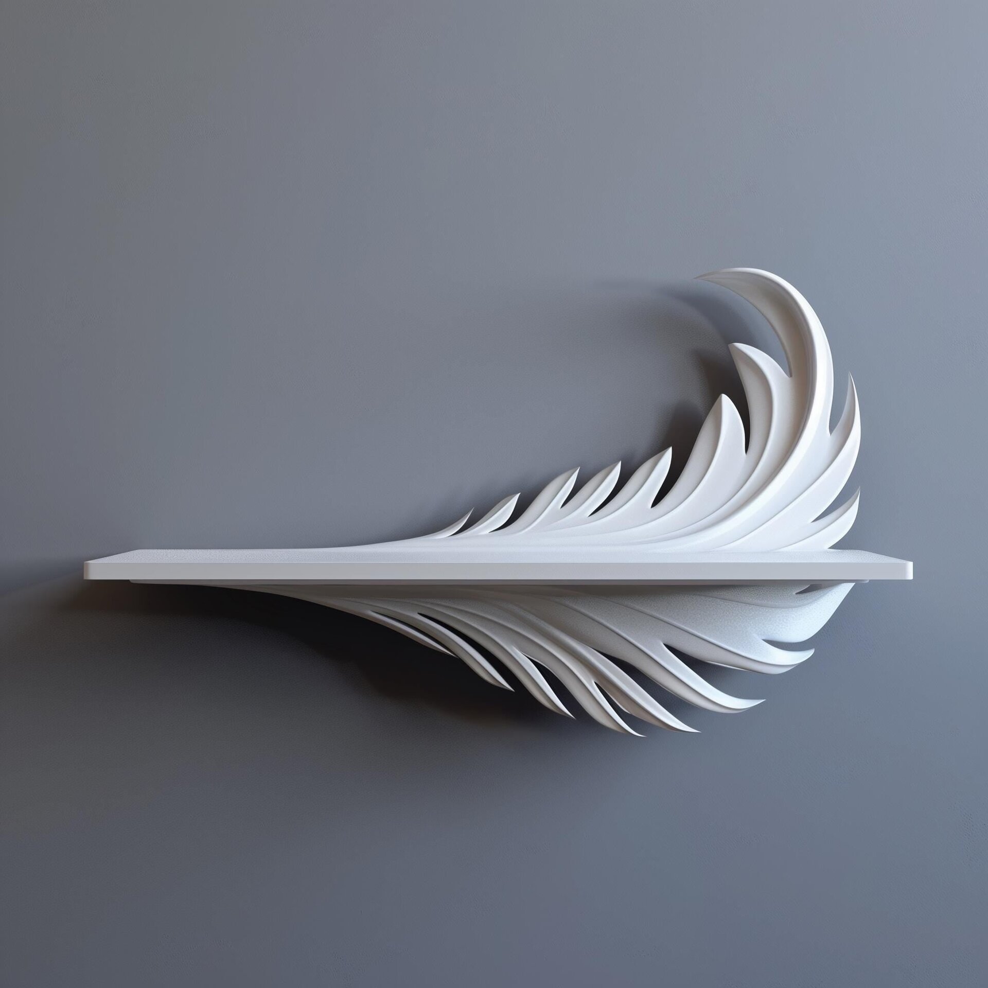 3D Printed Feather Wall Shelf