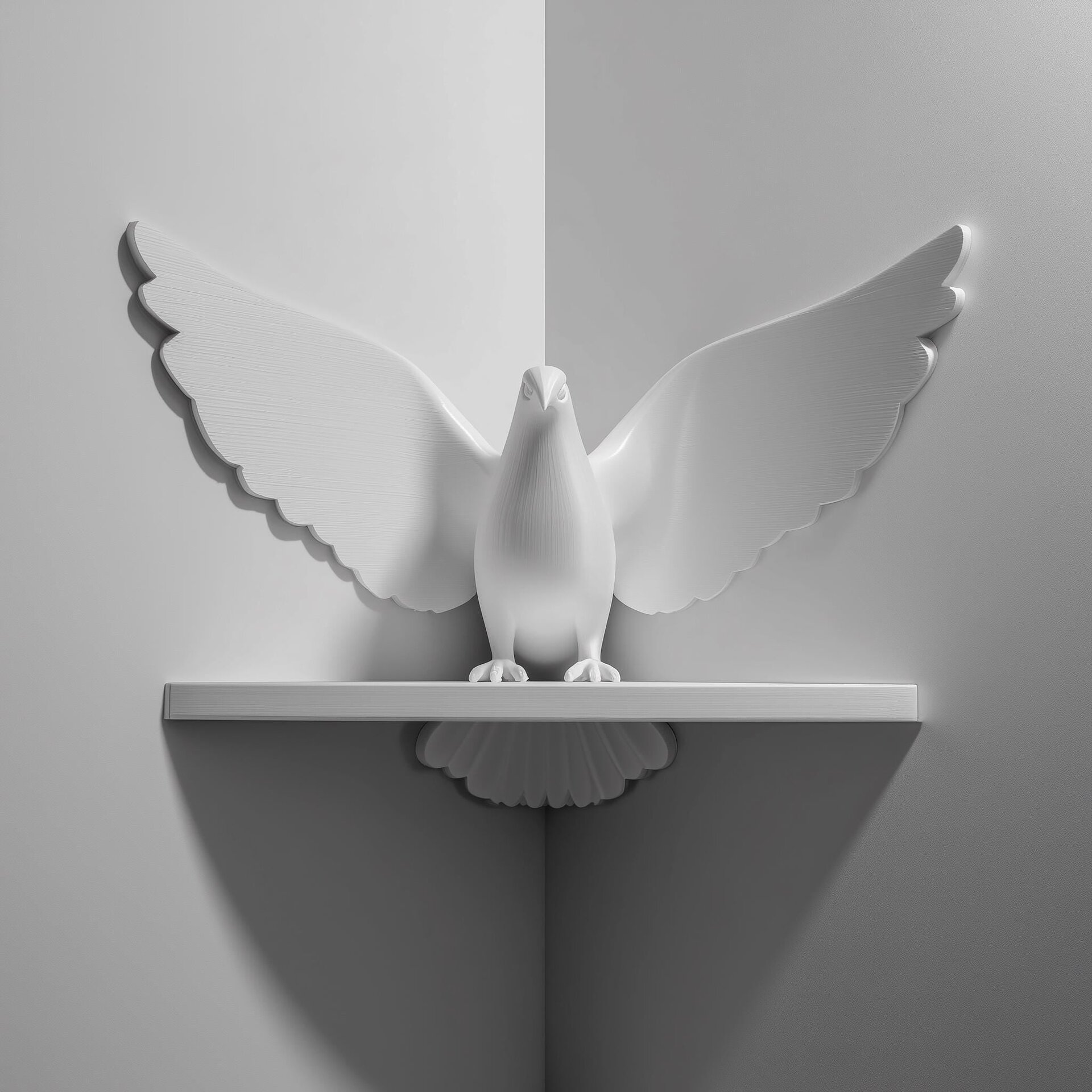 3D Printed Corner Dove Prayer Shelf