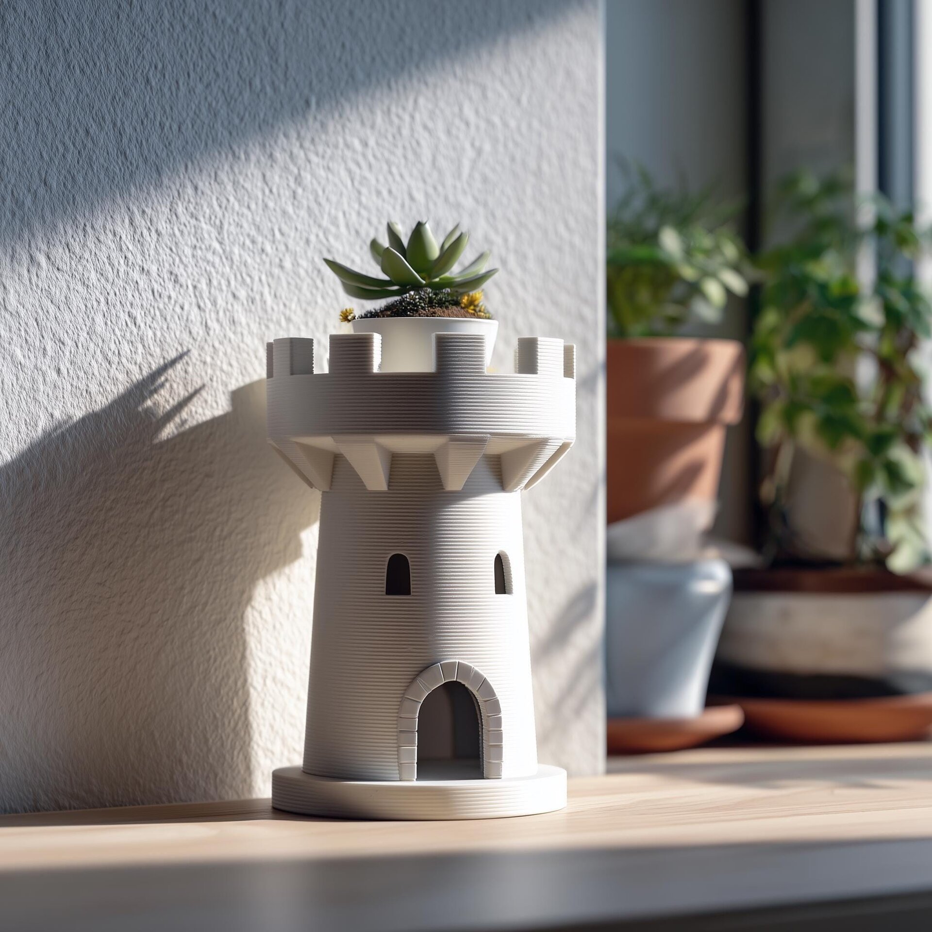 3D Printed Castle Tower Planter