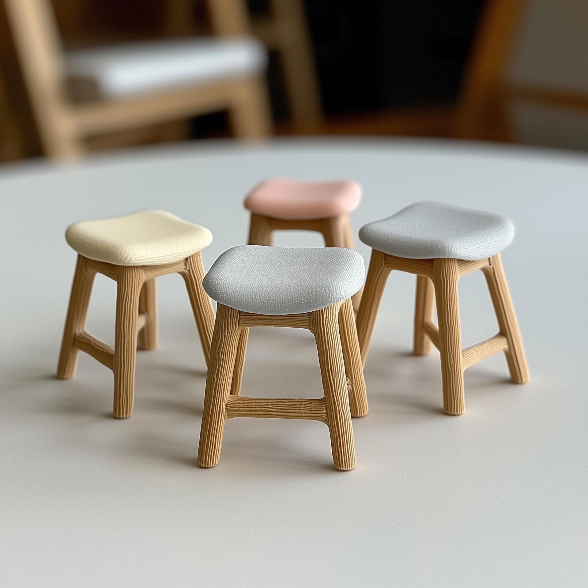 3D Printed 1:12 Dollhouse Stool Set of 4