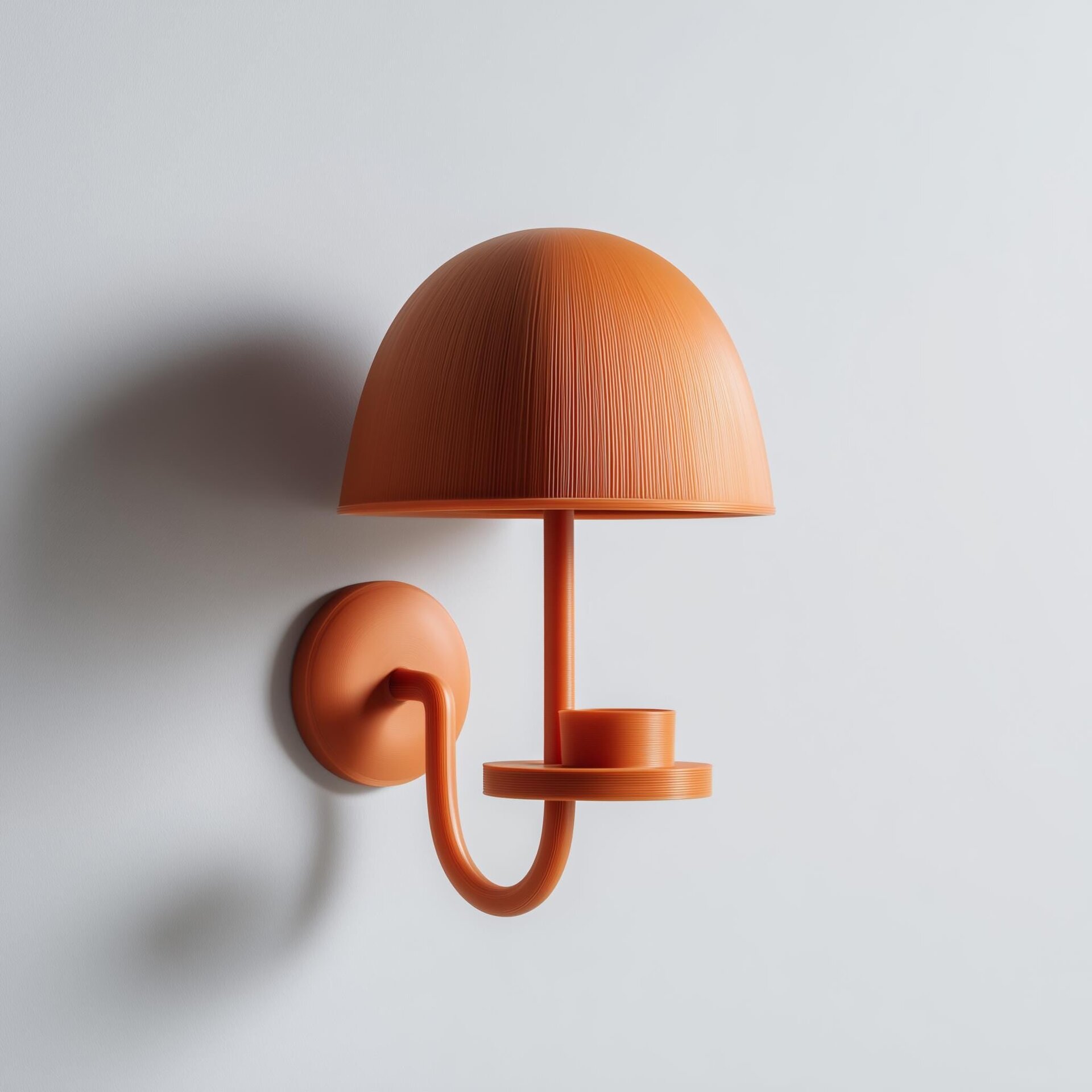 3D Printed Mushroom LED Candle Wall Shelf