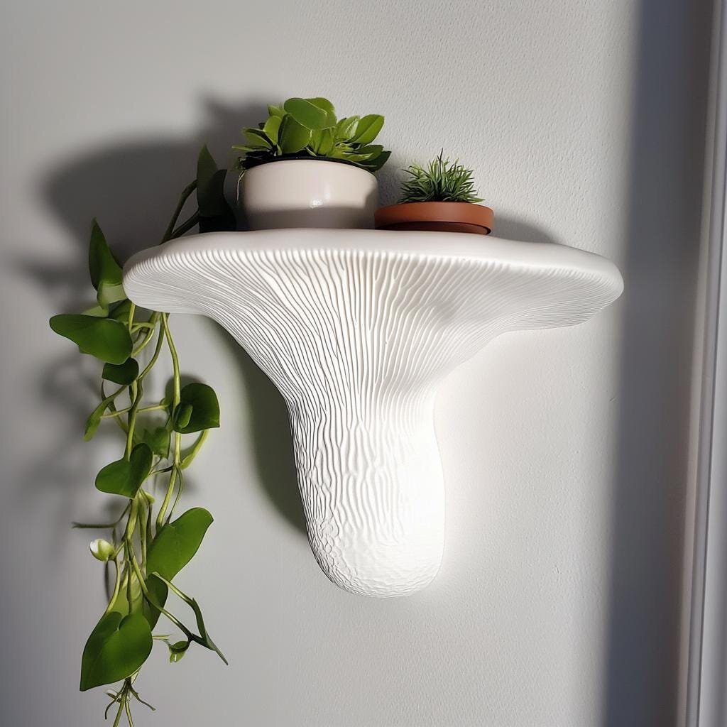 3D Printed Layered Mushroom Wall Shelf