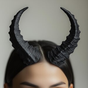 Textured Demon Horns Headband | Sculpted 3D Printed Pair