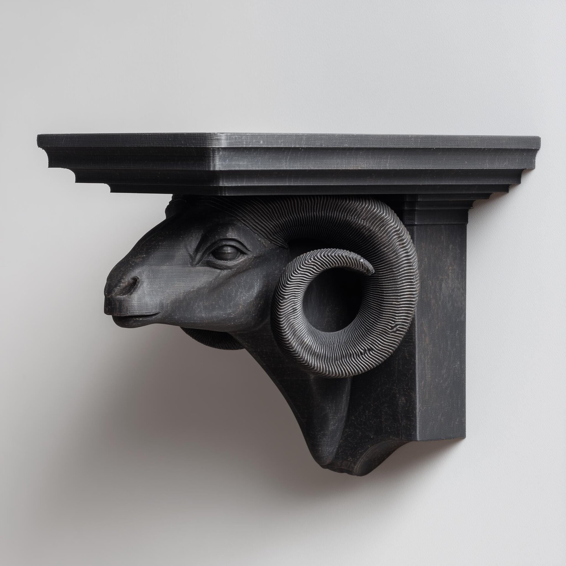 3D Printed Aries Ram Head Wall Shelf