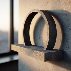 3D Printed Arch Ring Wall Shelf | Sculptural Round Ledge