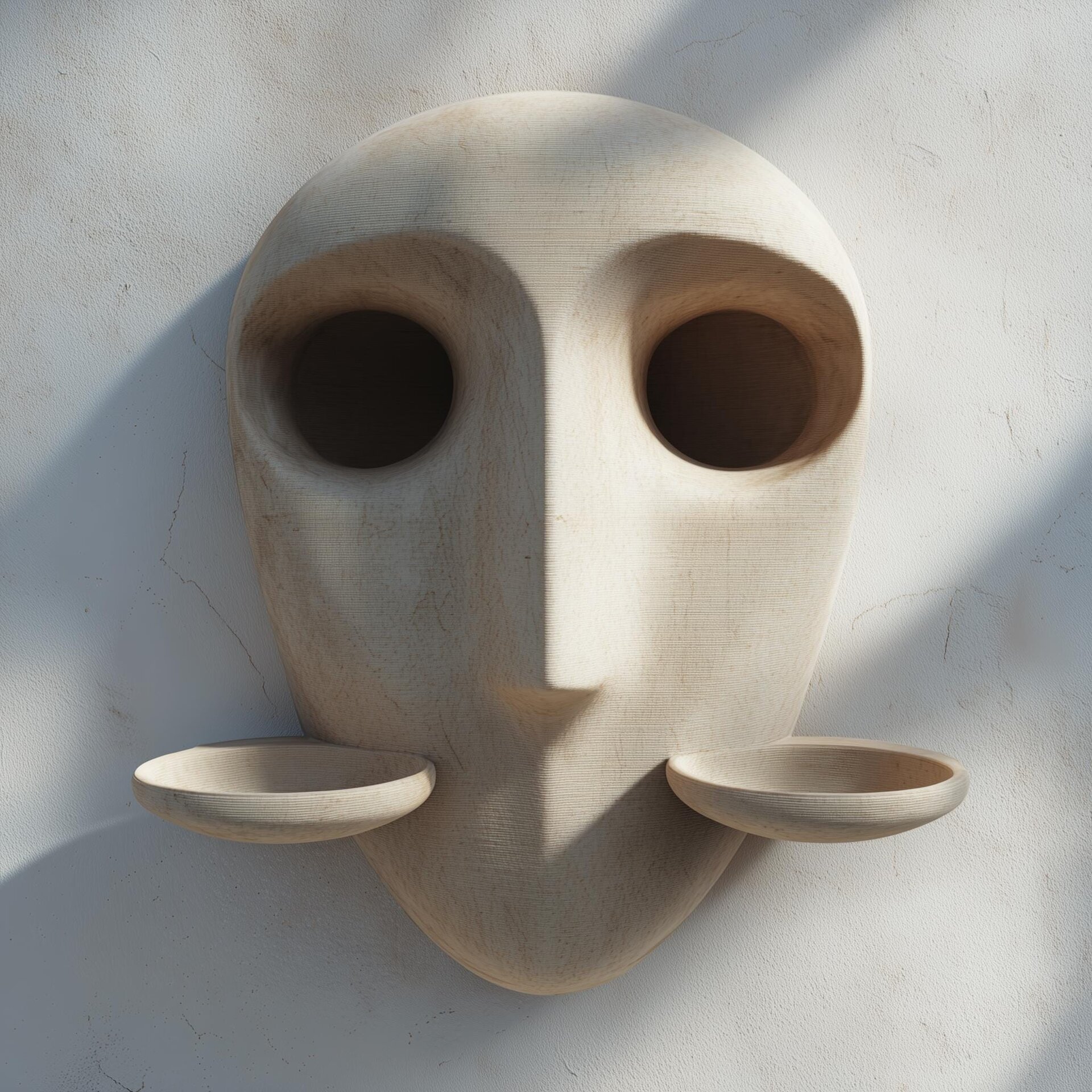 3D Printed Face Wall Shelf | Two Removable Display Cups