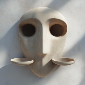 3D Printed Face Wall Shelf | Two Removable Display Cups