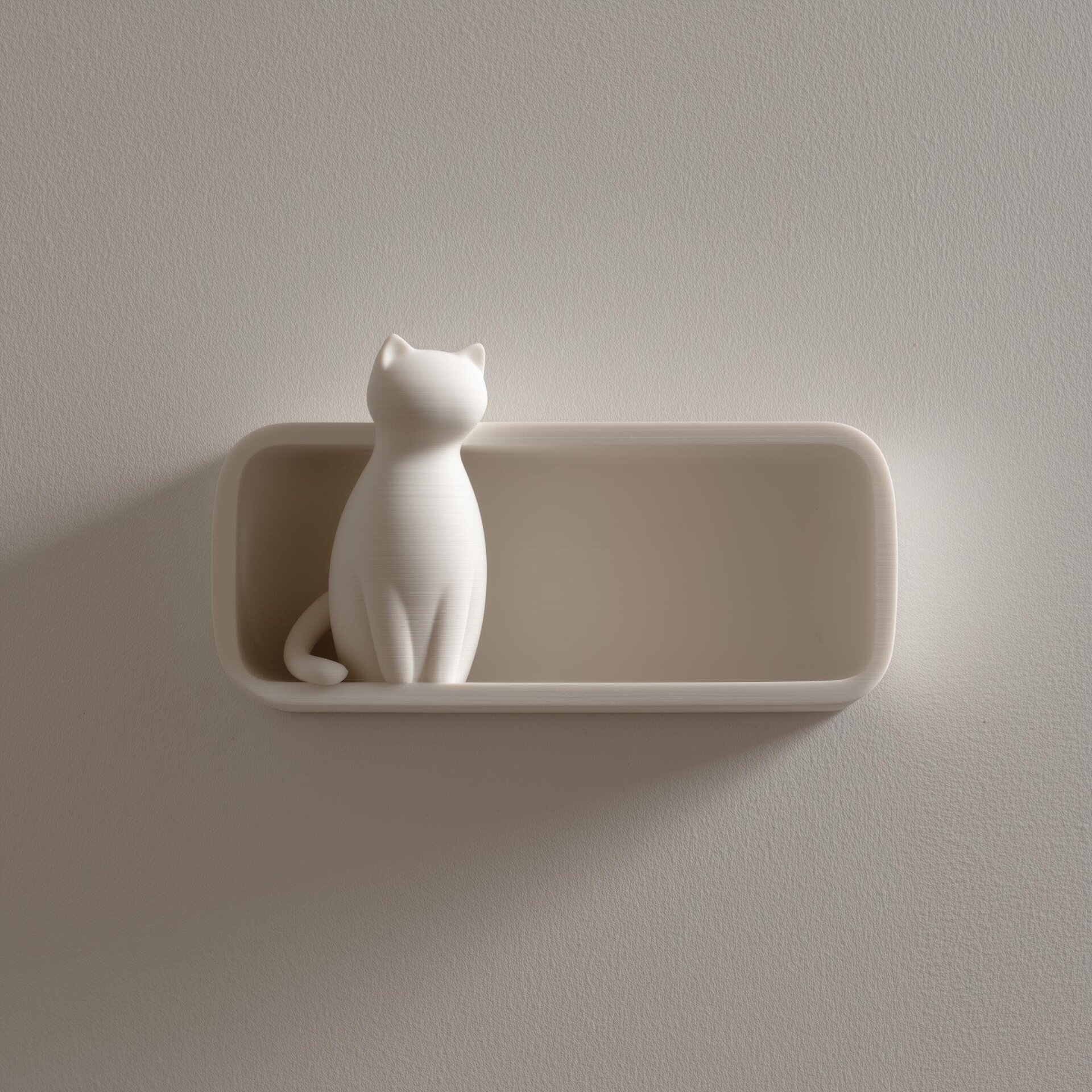 3D Printed Minimal Cat Wall Shelf