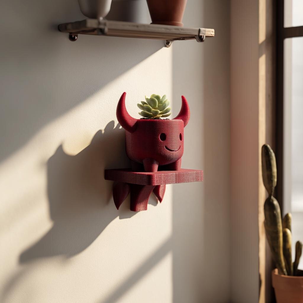 3D Printed Devil Pot Wall Shelf