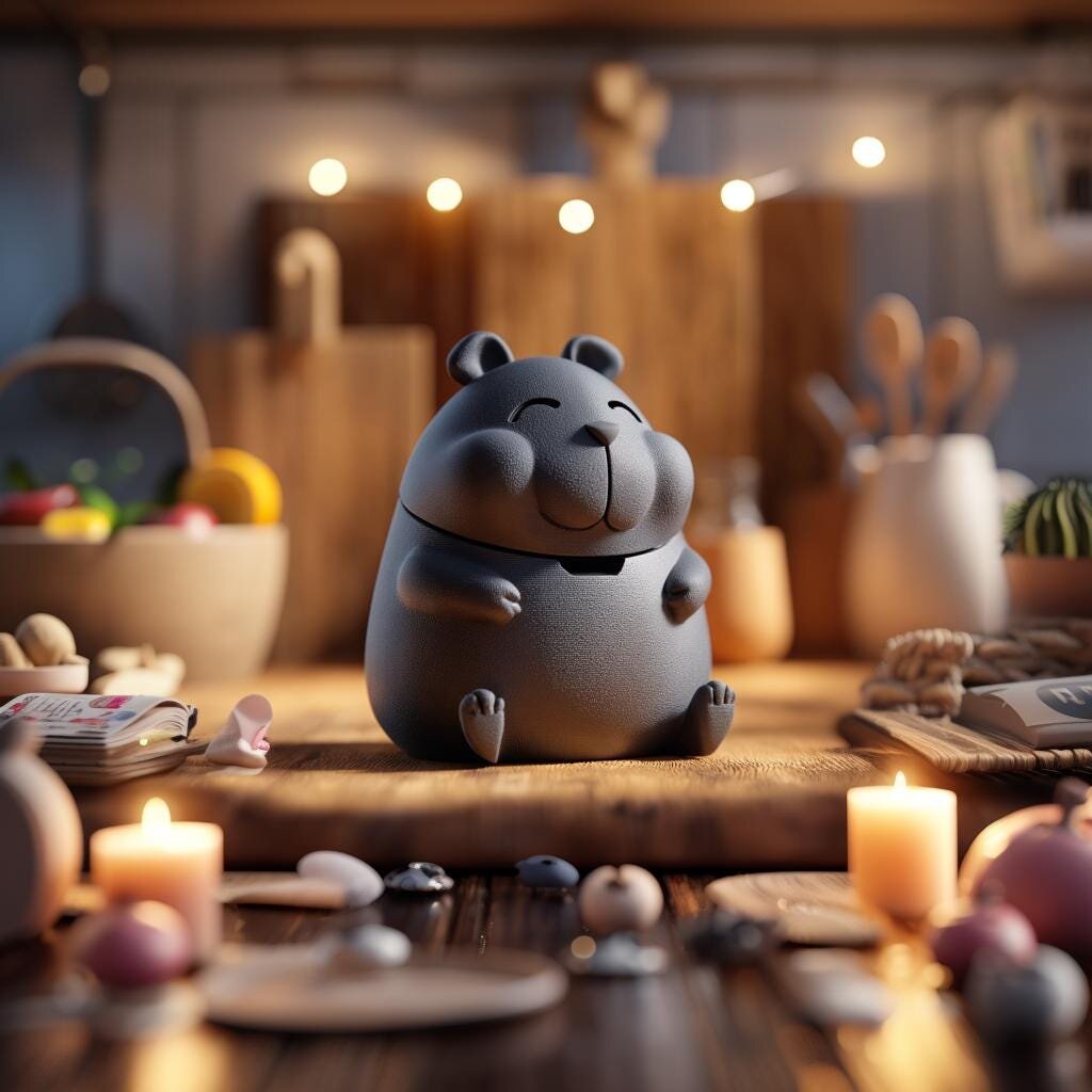 3D Printed Chubby Hamster Memorial Urn