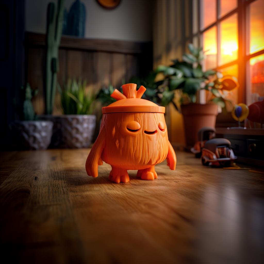 Cute Tree Stump Memorial Urn | 3D Printed Keepsake