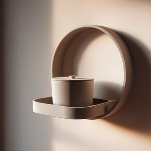 3D Printed Circular Memorial Wall Shelf with Urn