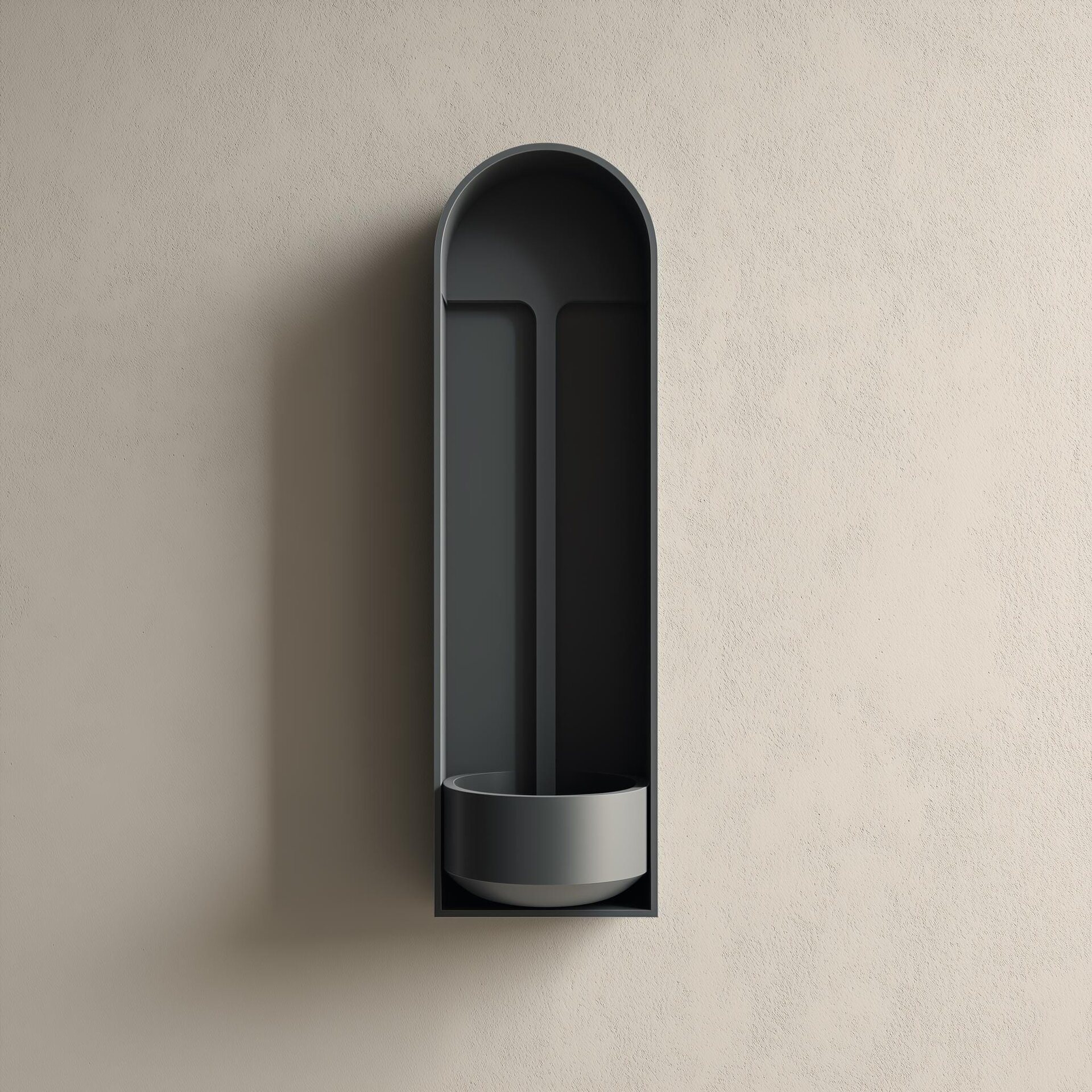 3D Printed Arched Niche Wall Shelf with Bowl | Catchall Ledge