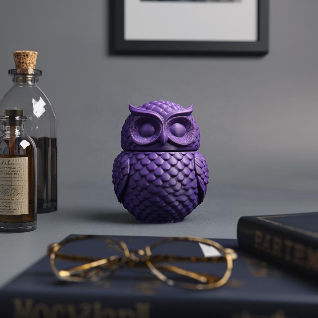 3D Printed Detailed Owl Memorial Urn