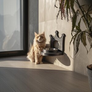 3D Printed Crown Wall-Mounted Pet Bowl Holder