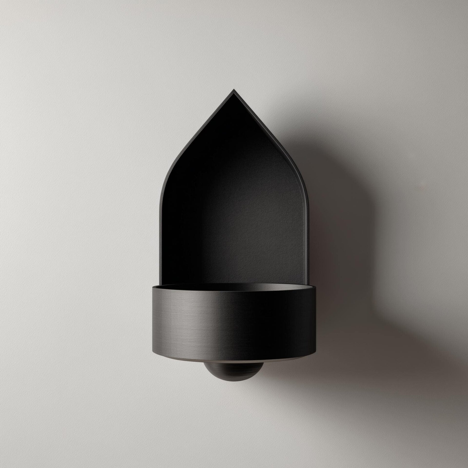 3D Printed Pointed Arch Wall Shelf with Bowl