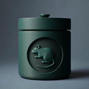 3D Printed Mouse Medallion Memorial Urn