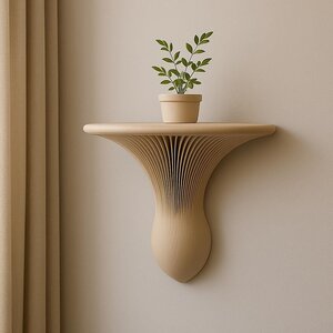 3D Printed Sculptural Mushroom Wall Shelf