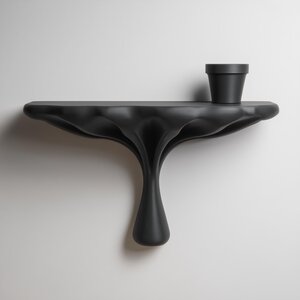 3D Printed Organic Wall Shelf | Flowing Sculptural Ledge