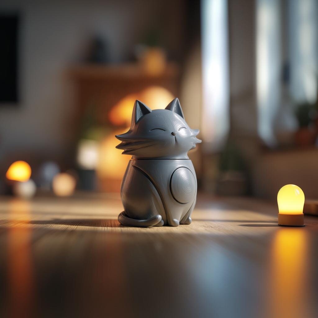 Sitting Cat Memorial Urn | 3D Printed Keepsake