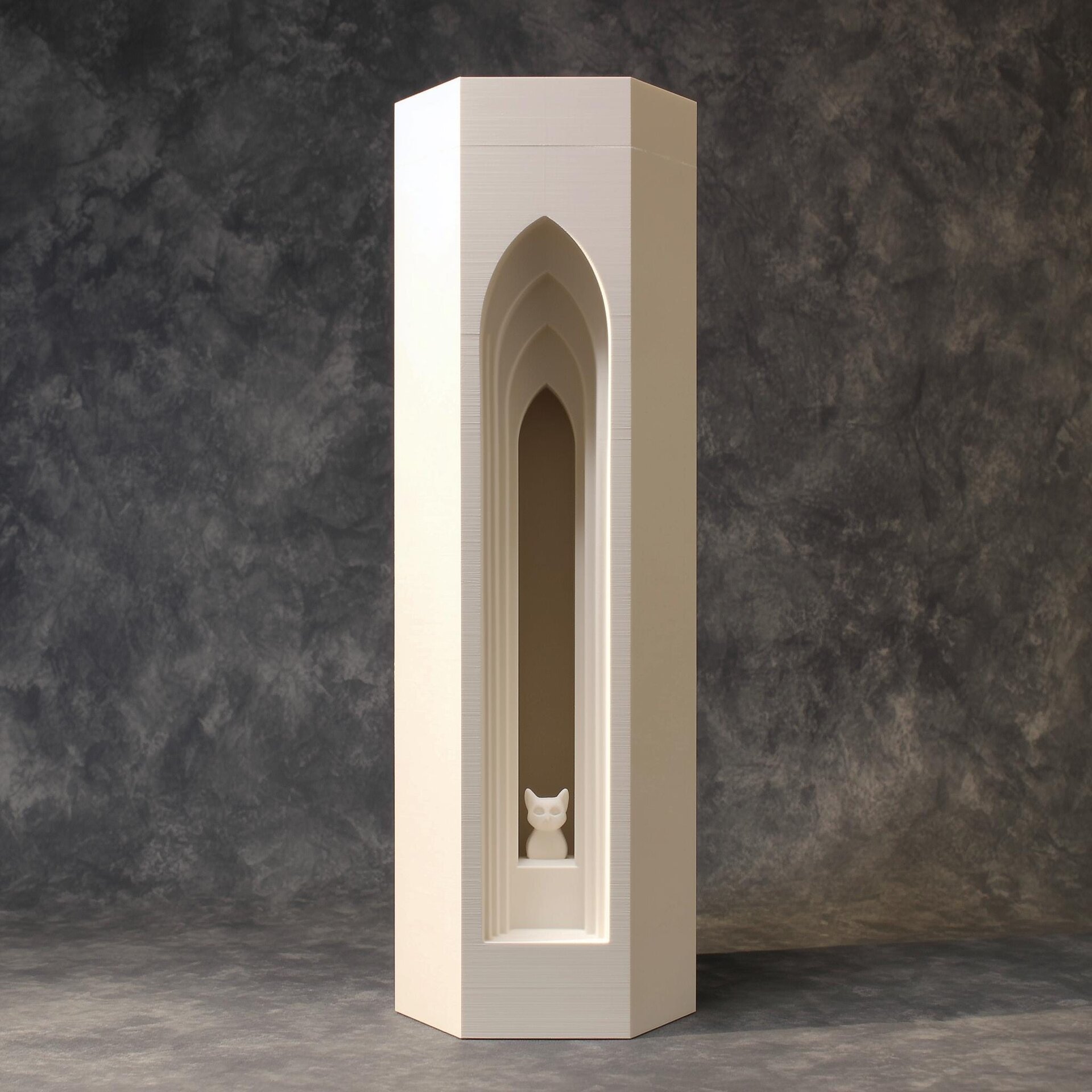 3D Printed Gothic Cat Tower Memorial Urn | Arch Keepsake