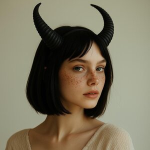 Subtle Curved Demon Horns Headband | 6-Inch Reference