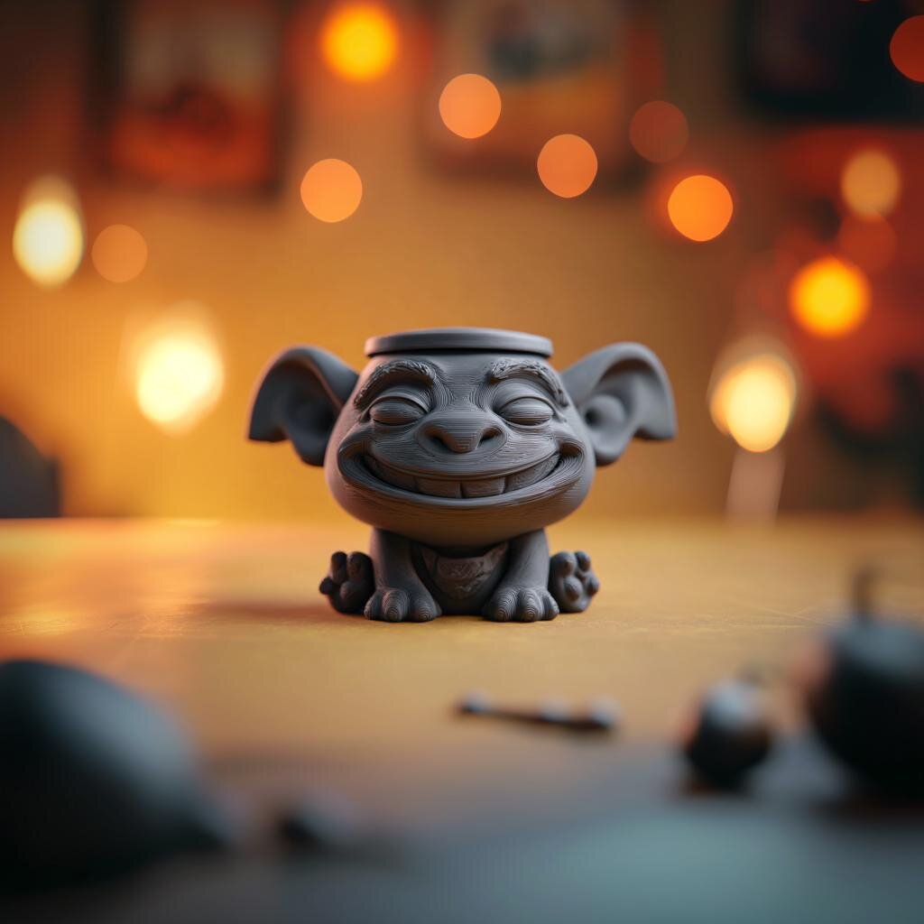 Big Ear Goblincore Urn | 3D Printed Memorial Keepsake
