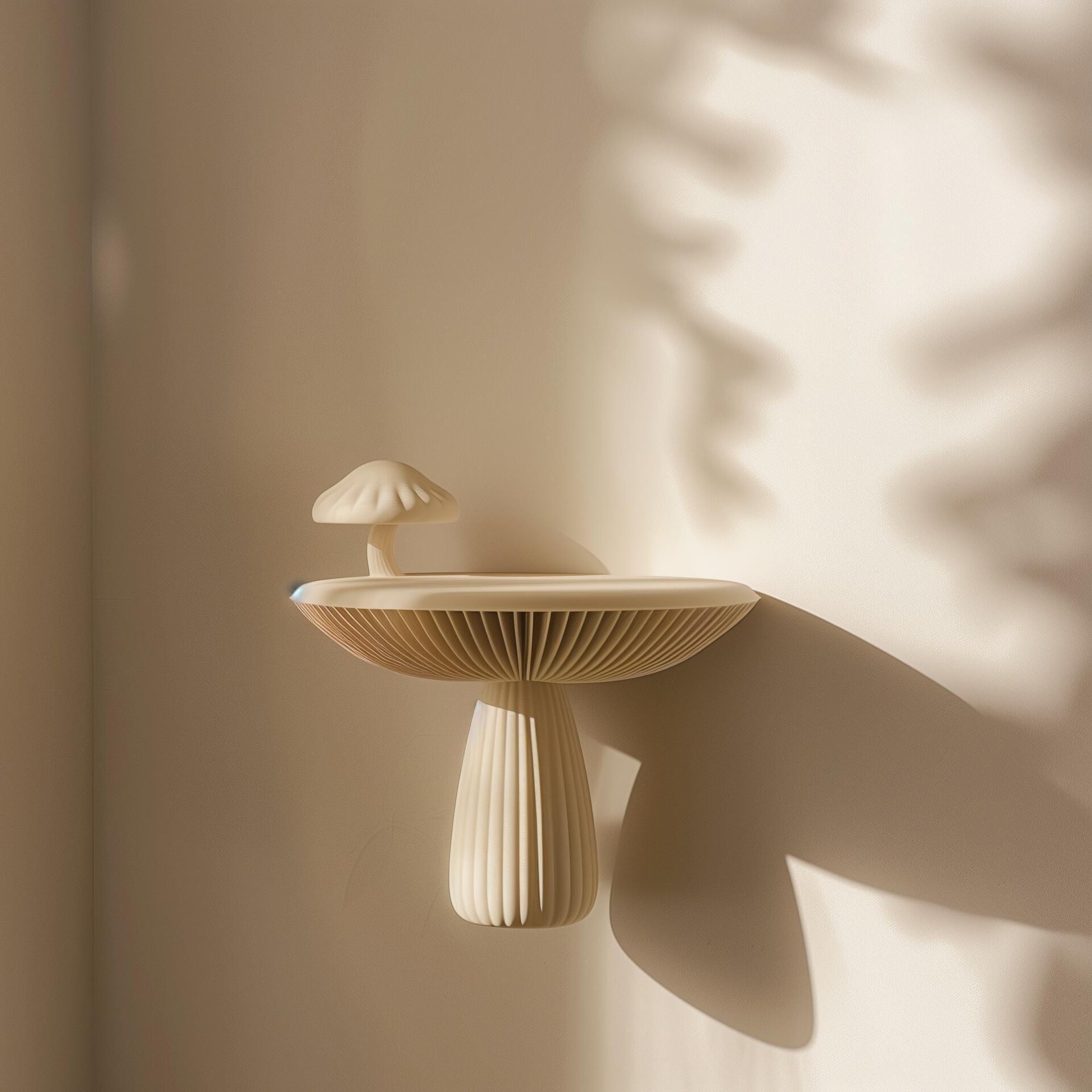 3D Printed Organic Mushroom Wall Shelf | Raised Display Ledge