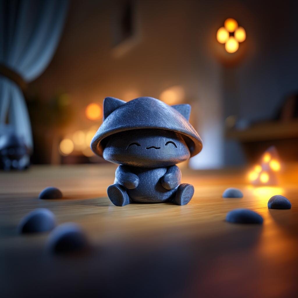 Mushroom Cat Memorial Urn | 3D Printed Keepsake