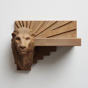 3D Printed Leo Lion Head Wall Shelf