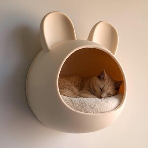 3D Printed Bunny Wall Cat Cave | Floating Pet Bed
