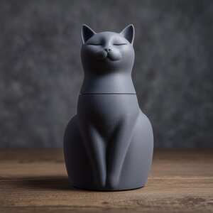3D Printed Serene Cat Memorial Urn