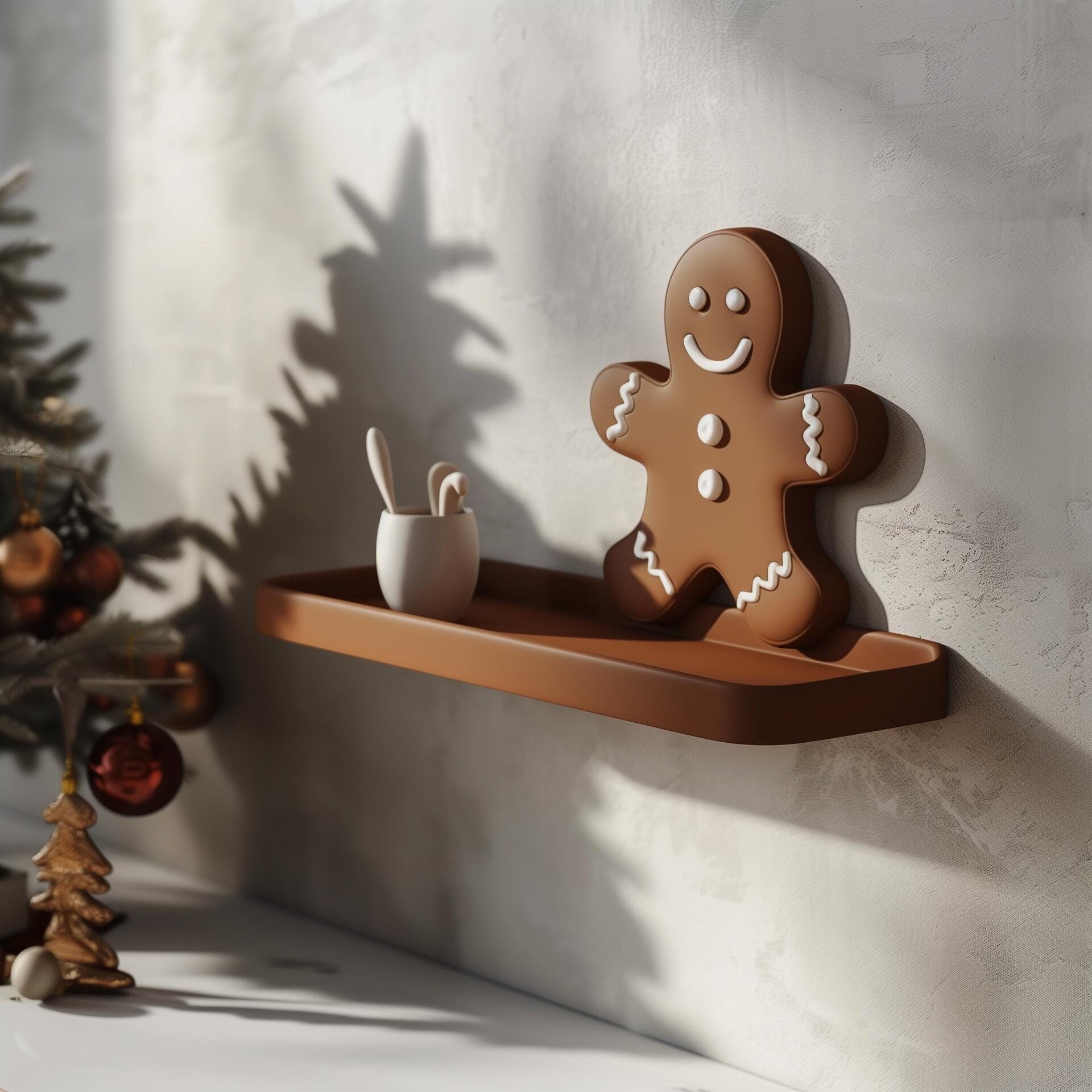 3D Printed Gingerbread Wall Shelf
