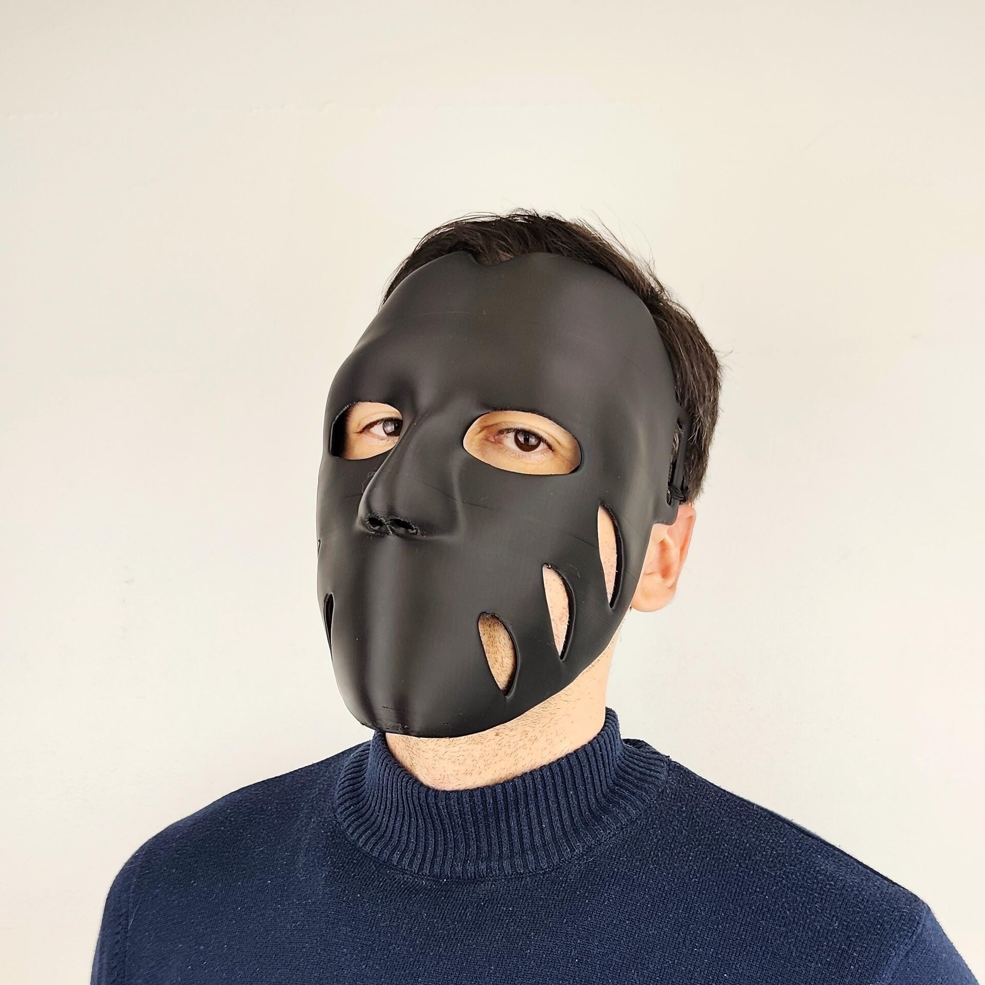 3D Printed Black Horror Cosplay Mask