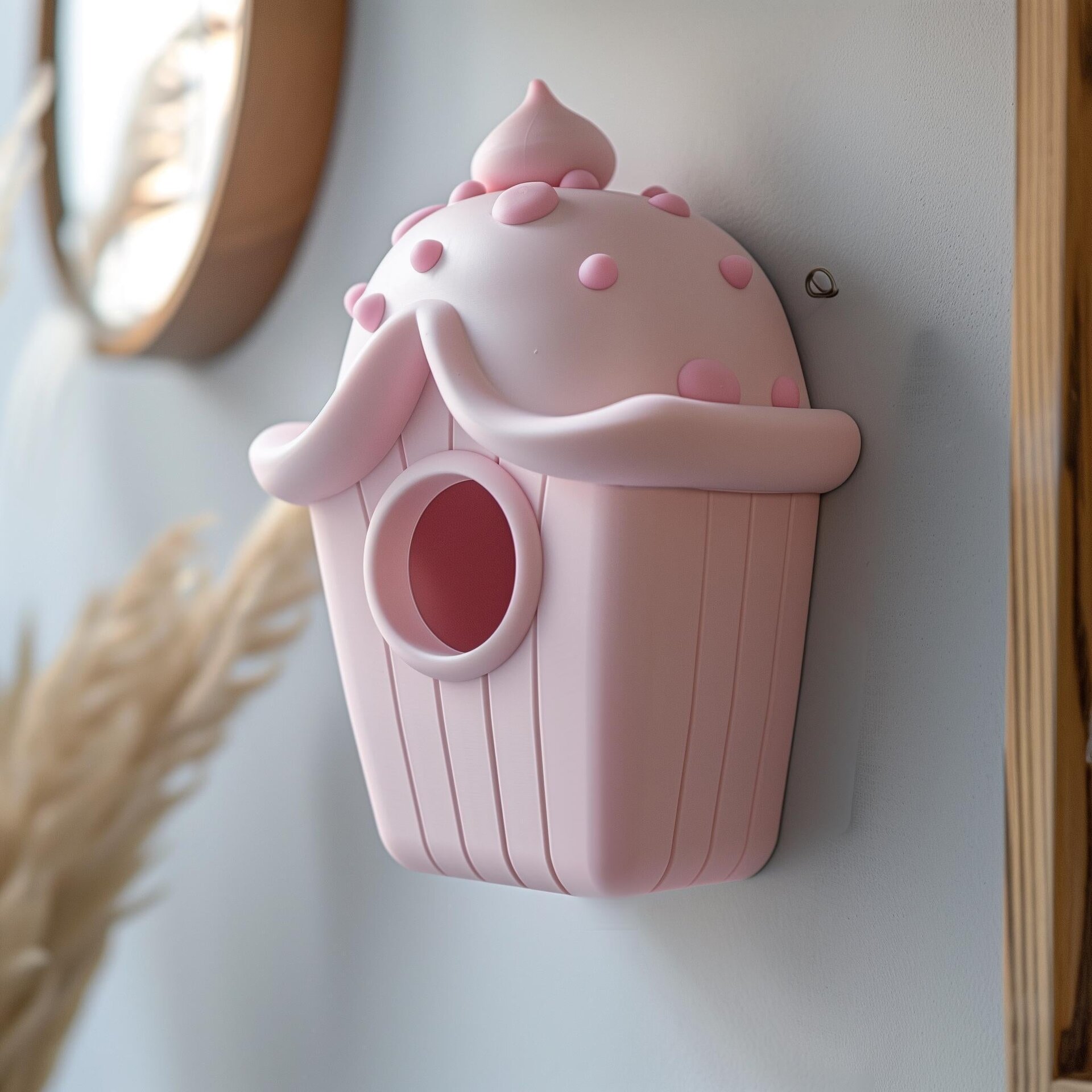3D Printed Cupcake Birdhouse Wall Art