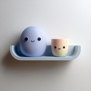 3D Printed Egg Friends Wall Shelf